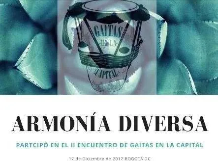 Certificado de participación de Armonía Diversa en el II Encuentro de Gaitas en la Capital
